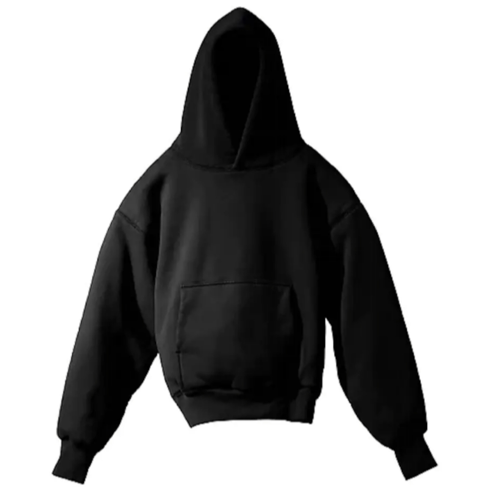 Kanye West Yeezy X GAP Jet Black Heavyweight Hoodie w/Big Square Pocket